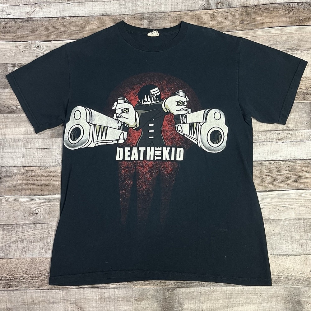 Death The Kid Shirt Size Medium Black Vintage Anime Guns Soul Eater